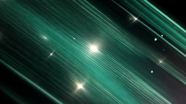 Abstract background featuring glowing green neon light lines in a dark space. The luminous linear forms create a futuristic, high-tech atmosphere with strong contrast,