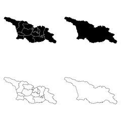 Georgia Outline and Solid Fill Map Set.