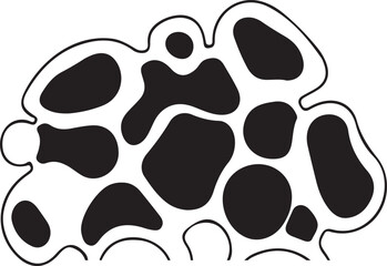 Abstract organic silhouette vector design element featuring irregular shapes and void spaces, perfect for modern graphic projects