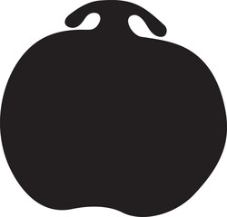 Bold black silhouette of a stylized fruit, perfect vector graphic for healthy food concepts and contemporary design elements