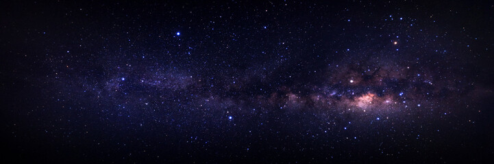 Panorama milky way galaxy with stars and space dust in the universe