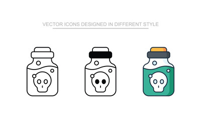 Poison vector icon stock isolated on white sheet