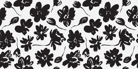 Materiał do szycia Elegant floral pattern in small hand draw flowers. Liberty style. Floral seamless background for fashion prints. Vintage print. Seamless vector texture. Spring bouquet
