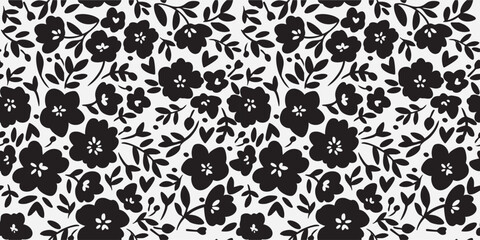 Elegant floral pattern in small hand draw flowers. Liberty style. Floral seamless background for fashion prints. Vintage print. Seamless vector texture. Spring bouquet