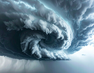 Dramatic storm clouds swirling vortex sky
