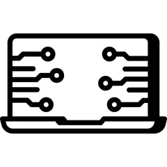 artificial intelligence illustration, chipping technology, ai generation, vector icon
