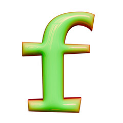 Obraz premium Alphabet, Number and Symbol 3D Word Luminous Emerald Digital Powerup Artifact