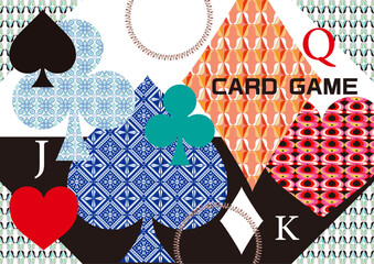 カードゲームの素材とパターン ハート クローバー