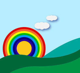 landscape with rainbow