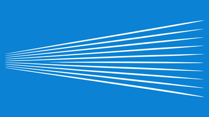 Multiple airplane contrails in blue sky