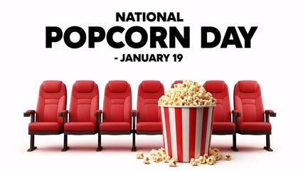 Fototapeta premium National popcorn day celebration on january 19th