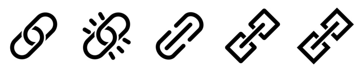 Simple Link Icon Set – Chain URL Vector Symbols Internet URL or webpage url link 