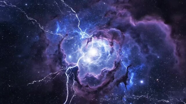 Celestial vortex Cosmic storm amidst stars