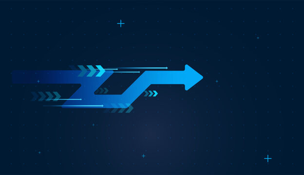 A sleek blue arrow races forward, symbolizing unstoppable momentum and progress. and financial instability. Downing Arrows Trend of Business Concepts