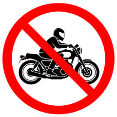 Prohibitory sign clearly indicating no entry or passage for motorcycles, designed to enhance safety and ensure compliance with specific traffic regulations in designated areas