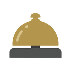 Elegant Gold Service Bell Vector for Hospitality, Hotel Reception, and Customer Service Designs