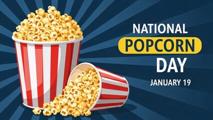 National popcorn day celebration with freshly popped popcorn