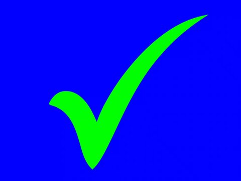 Check Mark Animation &ndash; Green Approval Symbol on Blue Background