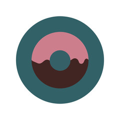 Delicious Chocolate Frosted Donut Vector Illustration for Sweet Treats and Bakery Designs