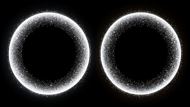 Celestial Spheres in the Cosmos: Mysterious glowing orbs float in the inky blackness, each ringed with a corona of shimmering light. Invoking a sense of wonder and the unknown.  - Powered by Adobe