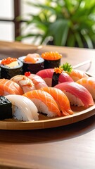 Sushi plate closeup.