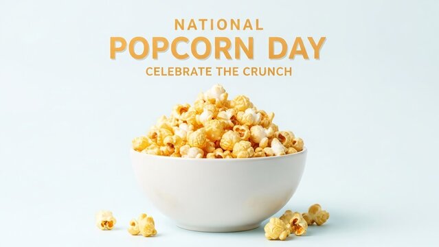 National popcorn day celebration with a bowl of freshly popped popcorn
