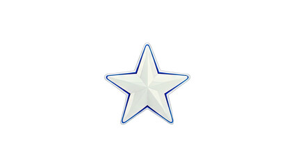 White Star with Blue Outline on White Background