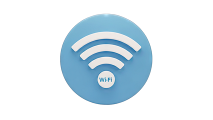 Wi-Fi Symbol on Blue Circle - Connectivity Concept