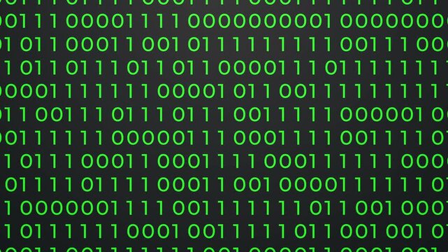 binary code animated background, 4K animation