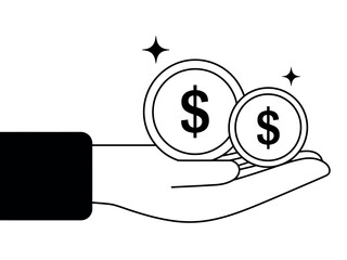 Hand Holding Dollar Coins Symbolizing Financial Growth and Wealth Management