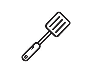 Slotted Spatula Turner Line Icon - Kitchen Cooking Utensil Tool Symbol