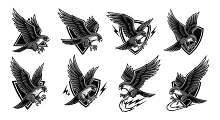 Collection of Eagle Logos and Emblems.