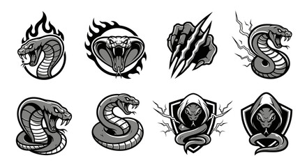 Collection of Snake Tattoo Designs and Illustrations.