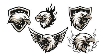 Eagle Head Logos in Various Designs.
