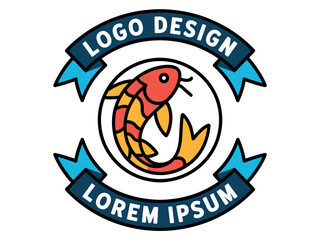 Colorful Koi Fish Logo Design