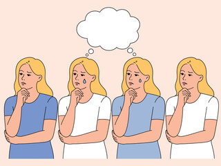 Four Women Experiencing Emotional Thoughts