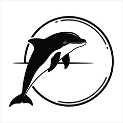 Dynamic Dolphin Leaping Icon Representing Ocean Freedom and Graceful Aquatic Movement