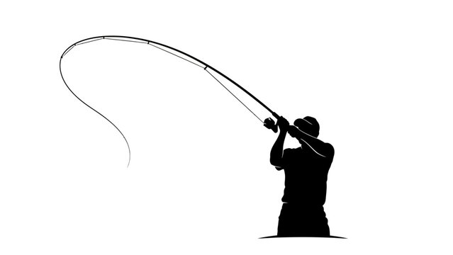 black and white fishing pole Ugly Stik Catfish Spinning Combo This spinning combo from Wakeman provides young anglers with confidence Fishing Pole Silhouette Images