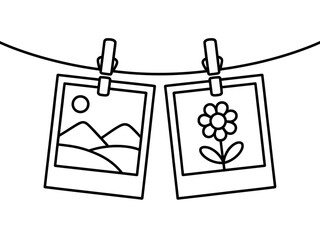 Minimalist Polaroid Photos Hanging Line