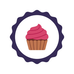 Delicious Cupcake Vector with Whipped Cream Design for Food Illustrations, Bakery Logos, and Dessert Menus