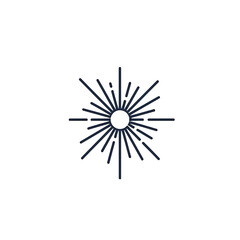 Obraz premium Abstract sunburst graphic with radiating lines and circular center element