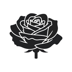 Elegant Black Rose Vector Design for Creative Projects, Floral Illustrations, and Modern Artwork