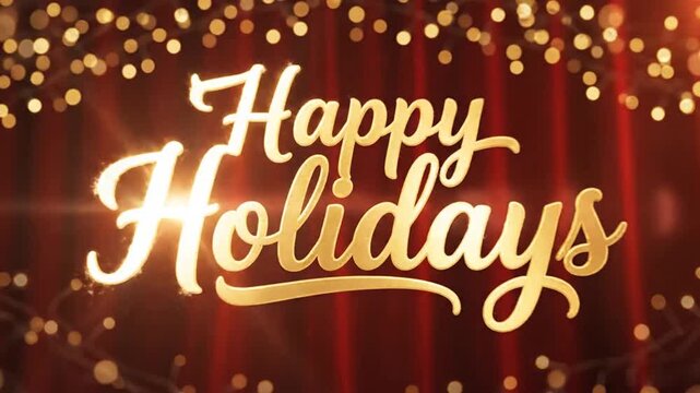 Festive golden script Happy Holidays greeting
