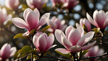 Beautiful Flowering Tree in Springtime Garden Macro Shot