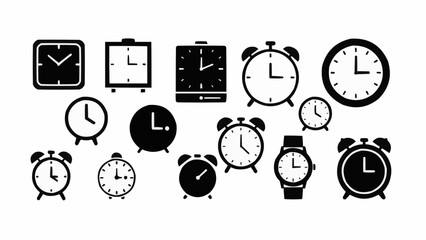 Collection of Various Clock Designs and Timekeeping Devices.