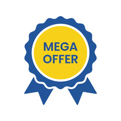 Mega Offer Badge Design Vector for Promotions and Marketing Campaigns