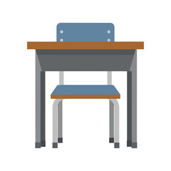 Modern Classroom Desk and Chair Vector - Minimalist Design for Educational Use