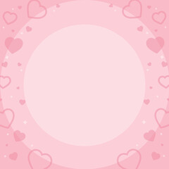 Cute heart border on pink background for valentine's day
