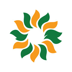 Stylish Nature-Inspired Logo Design Vector with Green and Orange Leaf Elements for Eco-Friendly Branding