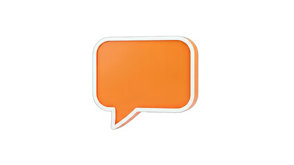 Naklejka premium Orange Speech Bubble on White Background